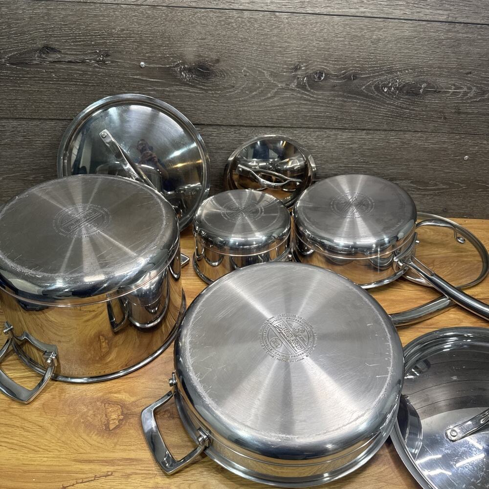 Kirkland Signature Professional Copper Core Stainless Steel Cookware Set ~8 Pcs